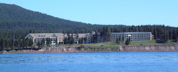 The Lake hotel from the Yellowstone Lake
